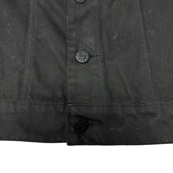 Marc‎ Moto A Rebel Division Andrew Marc Black Denim Cole Jean Jacket Size Large - Picture 8 of 11